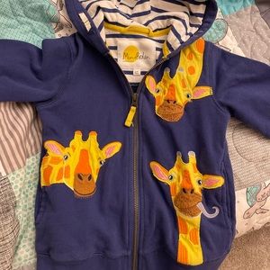 NWOT Mini Boden Giraffe Hoodie